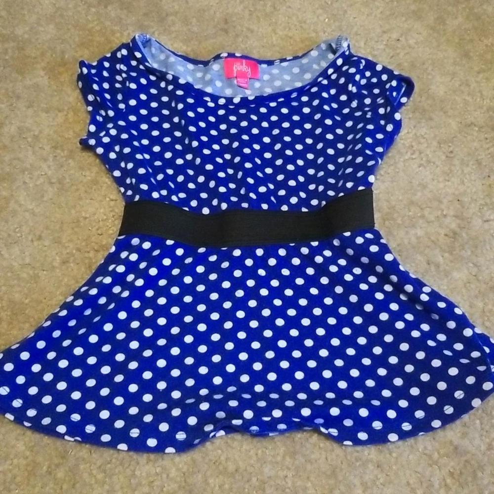 Darling Blue Polka Dot Tunic Sz 6 Girls, Pinky Brand. BUNDLE TO SAVE!
